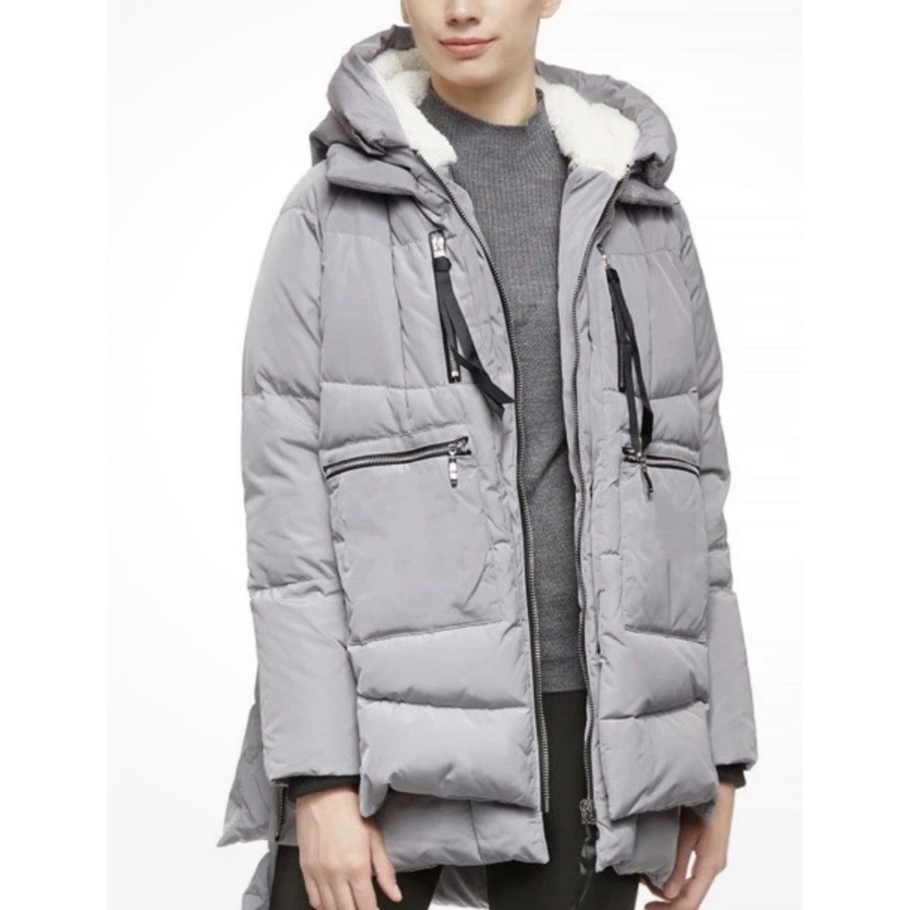 Orolay NWOT Thickened Down Sz 2XS Puffer‎ Parka Gray Medium Hooded Coat